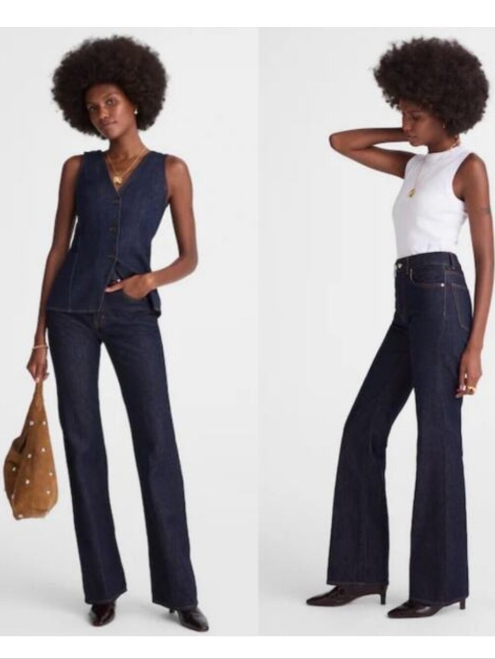 Madewell Jeans Womens 33 Petite Blue Perfect Vintage Flare Rigid Dark Wash Rinse